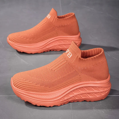 Women’s Slip-On Sneakers - Breathable Knit Upper - Lightweight Casual Shoes