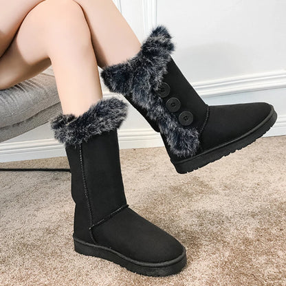 Women's waterproof winter slip-on snow boots