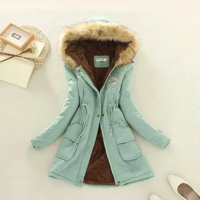 Women's padded cotton autumn winter jacket slim fit