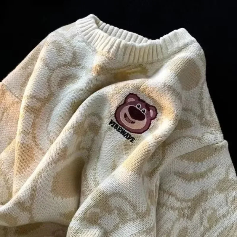 Women's trendy cute printed knitted sweater