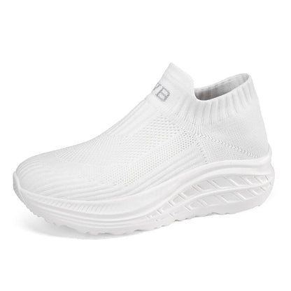 Women’s Slip-On Sneakers - Breathable Knit Upper - Lightweight Casual Shoes