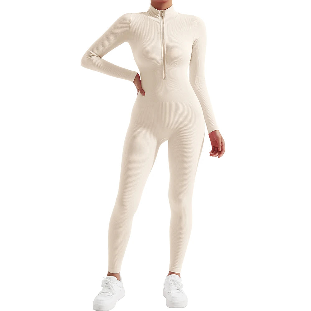 Women's long-sleeve bodycon jumpsuit