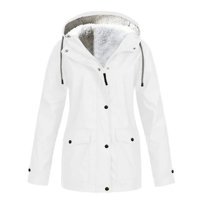 Women's waterproof fleece hooded jacket