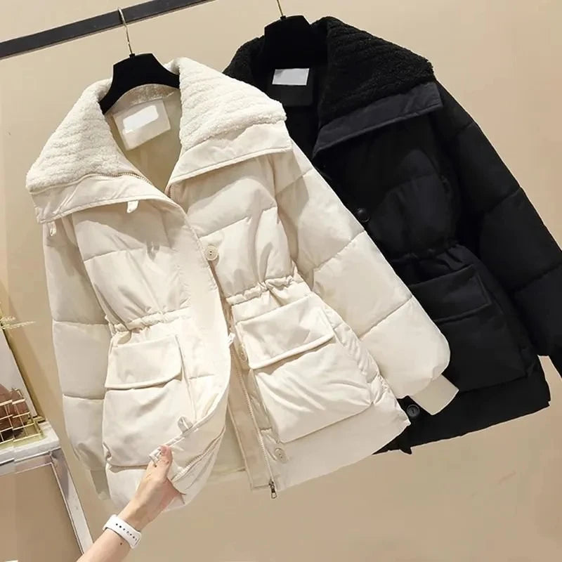 Stand Collar Puffer Coat with Pockets