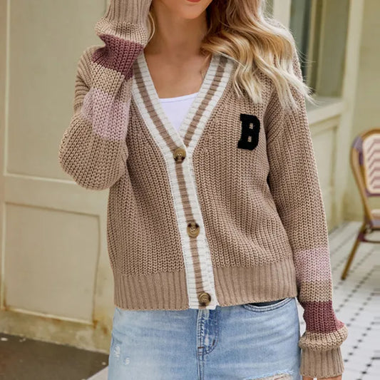 Loose Knitted V-Neck Sweater Coat