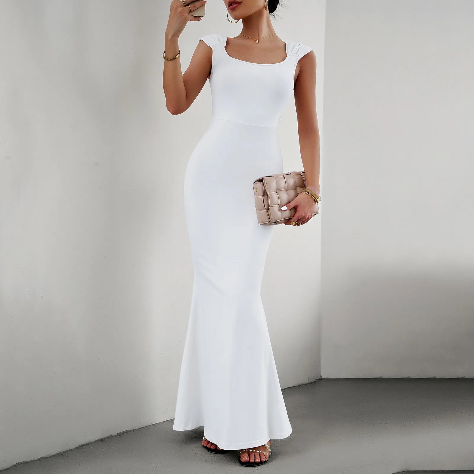Stretch Fit Bodycon Maxi Dress