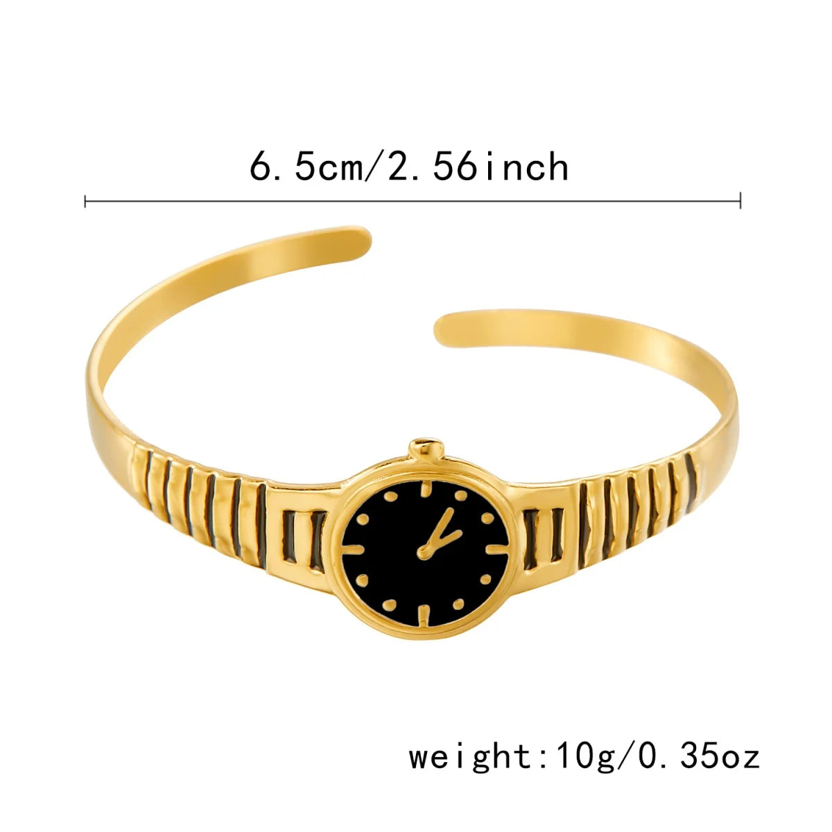 Thea Slip-On Bangle Bracelet | Wristwatch Design Ribbed Band Bangle Bracelet