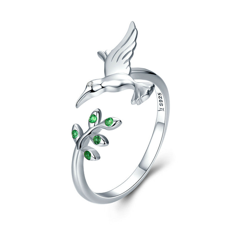 Delicate hummingbird ring