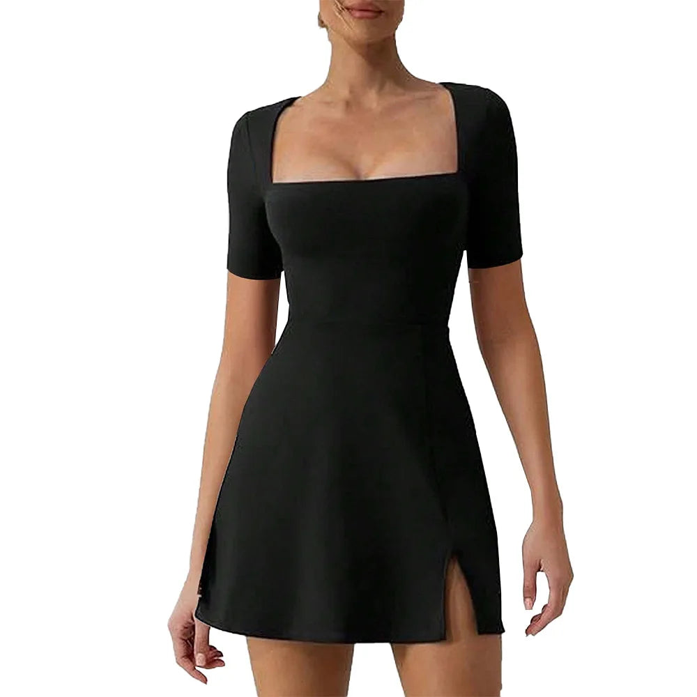 Stretch Fabric Fitted Mini Dress