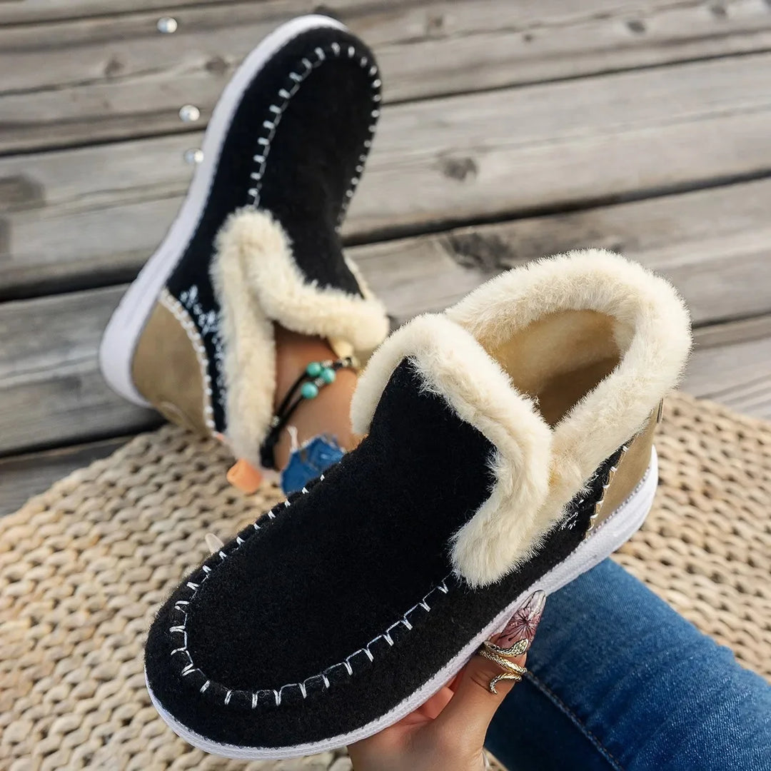 Faux Fur Lined Casual Ankle Boots 