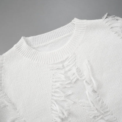 Women's retro tassel knitted sweater