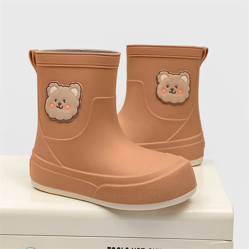 Waterproof Bear Design Ankle Rubber Boots 