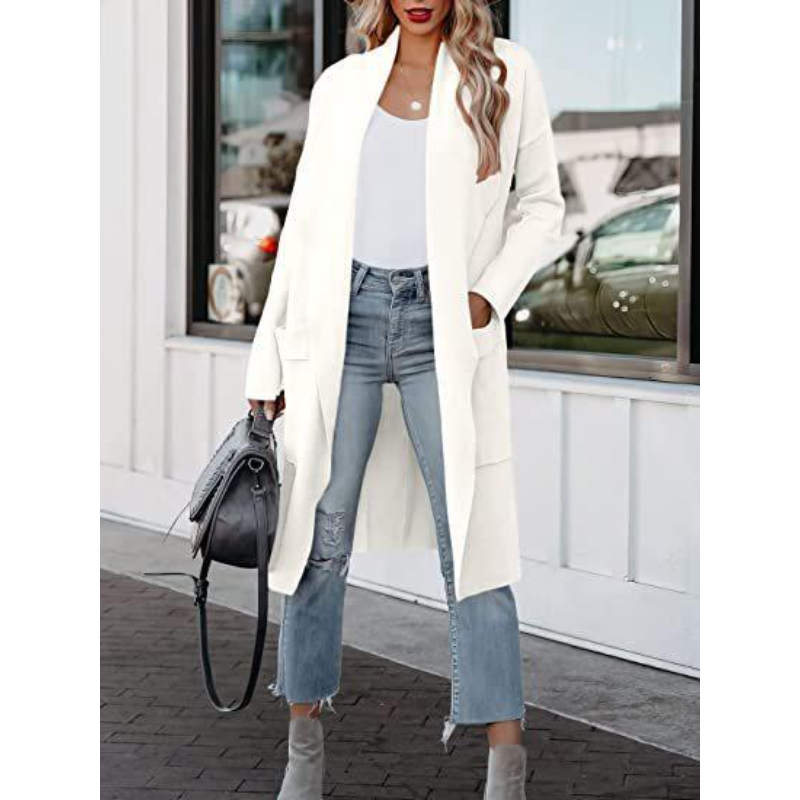 Women's casual warm long coat jacket