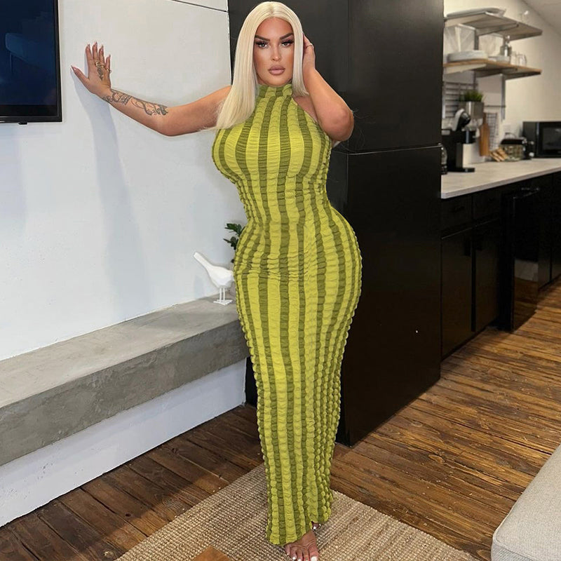 Women's Sleeveless High Neck Dress