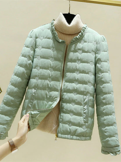 Women's casual lightweight ruffle-hem jacket