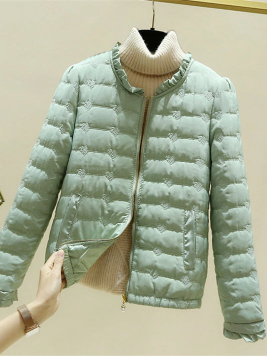 Lightweight Ruffle-Hem Casual Jacket