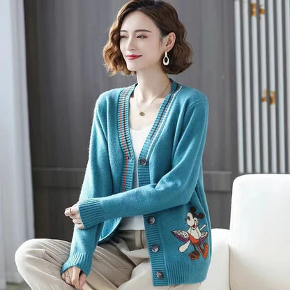 Women's retro character jacquard sweater