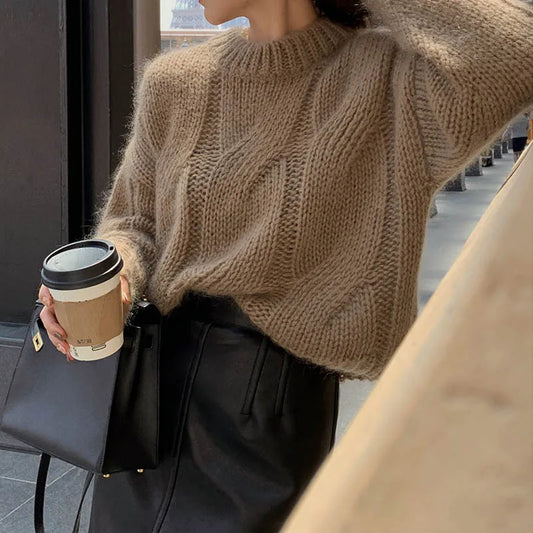 Chunky Knit Oversized Wool Sweater 