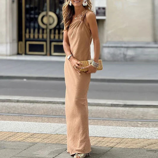 Flowy One-Shoulder Maxi Dress