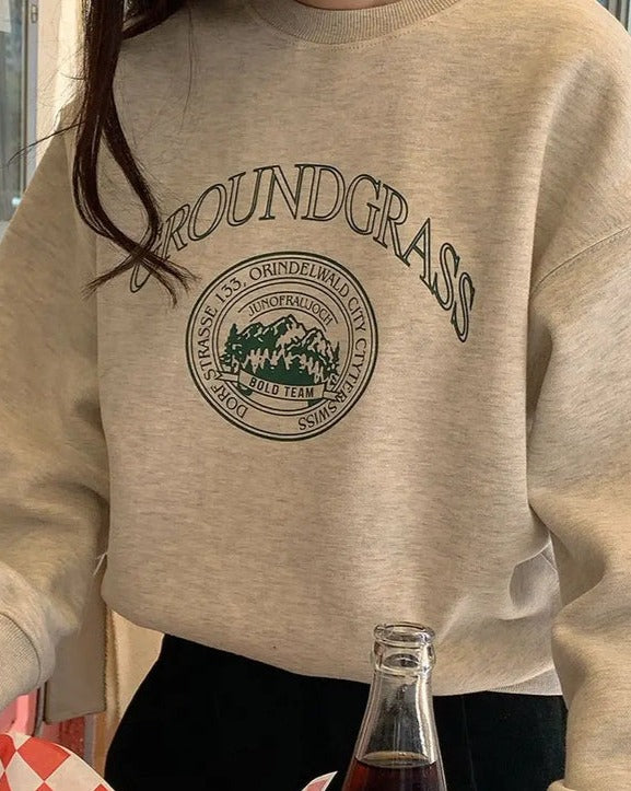 Women's vintage printed sweater
