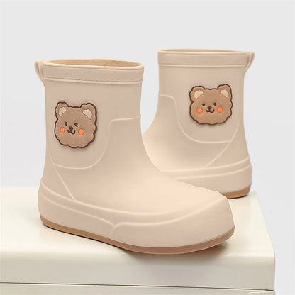 Women’s Rubber Boots – Waterproof Ankle Length – Bear Design – Easy Pull-On Fit