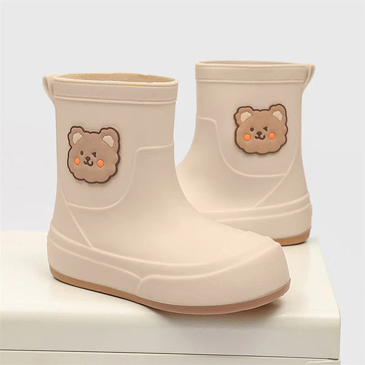 Waterproof Bear Design Ankle Rubber Boots 