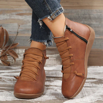 Women's casual lace-up midi top shoes