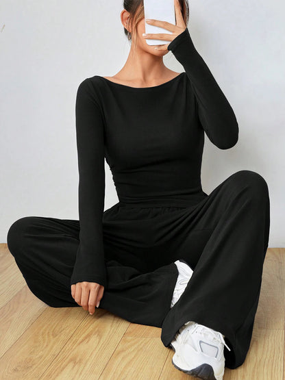 Women's flared tracksuit two-piece sets