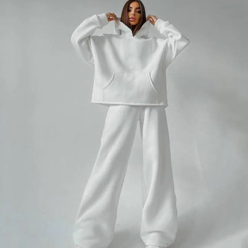 Women's casual loose hoodie sweatshirt and sweatpants set