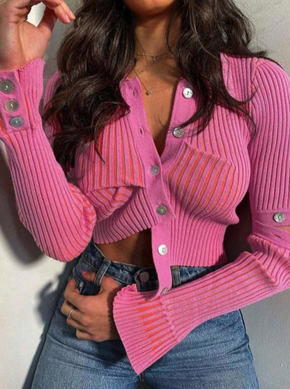 Women's soft ribbed cutout sweater