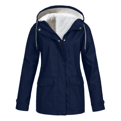 Women's waterproof fleece hooded jacket