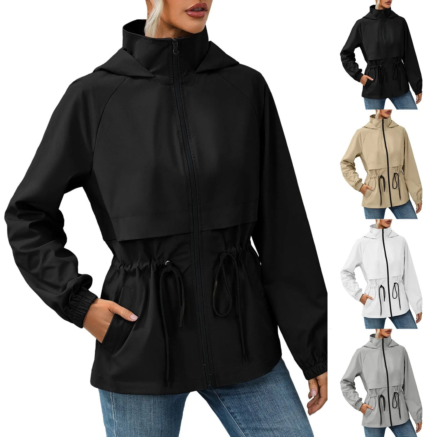Stylish hooded utility jacket for women
