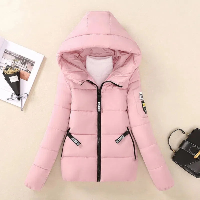 Women's hooded winter parka warm padded jacket