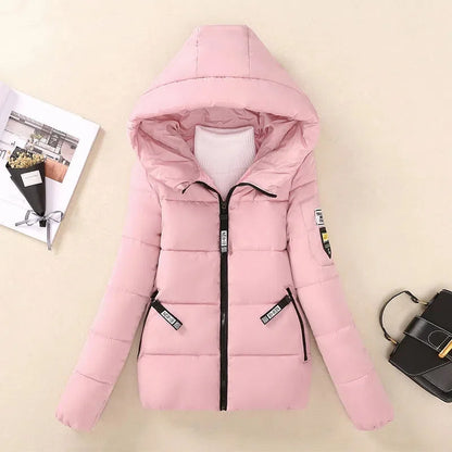 Women's hooded winter parka warm padded jacket