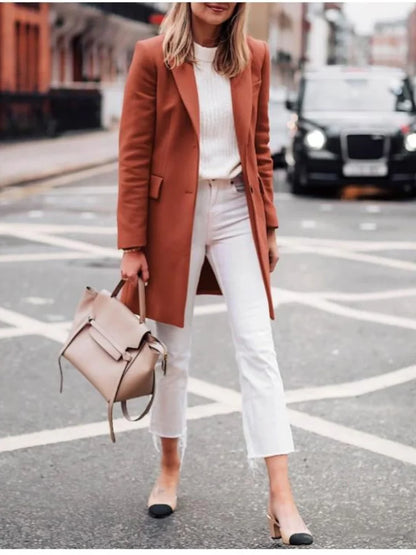 Women's wool blend trench coat with lining