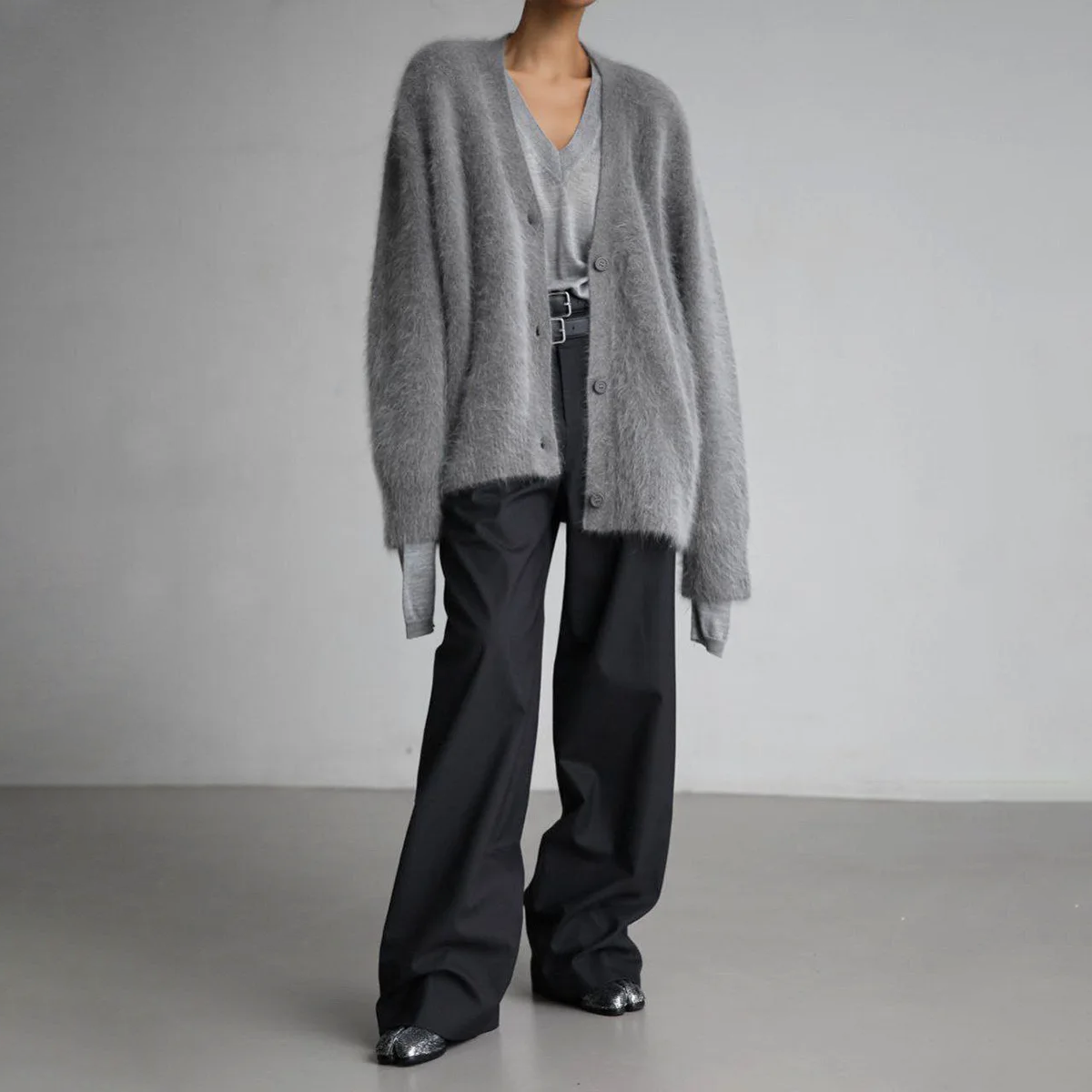Loose Knit V-Neck Cardigan