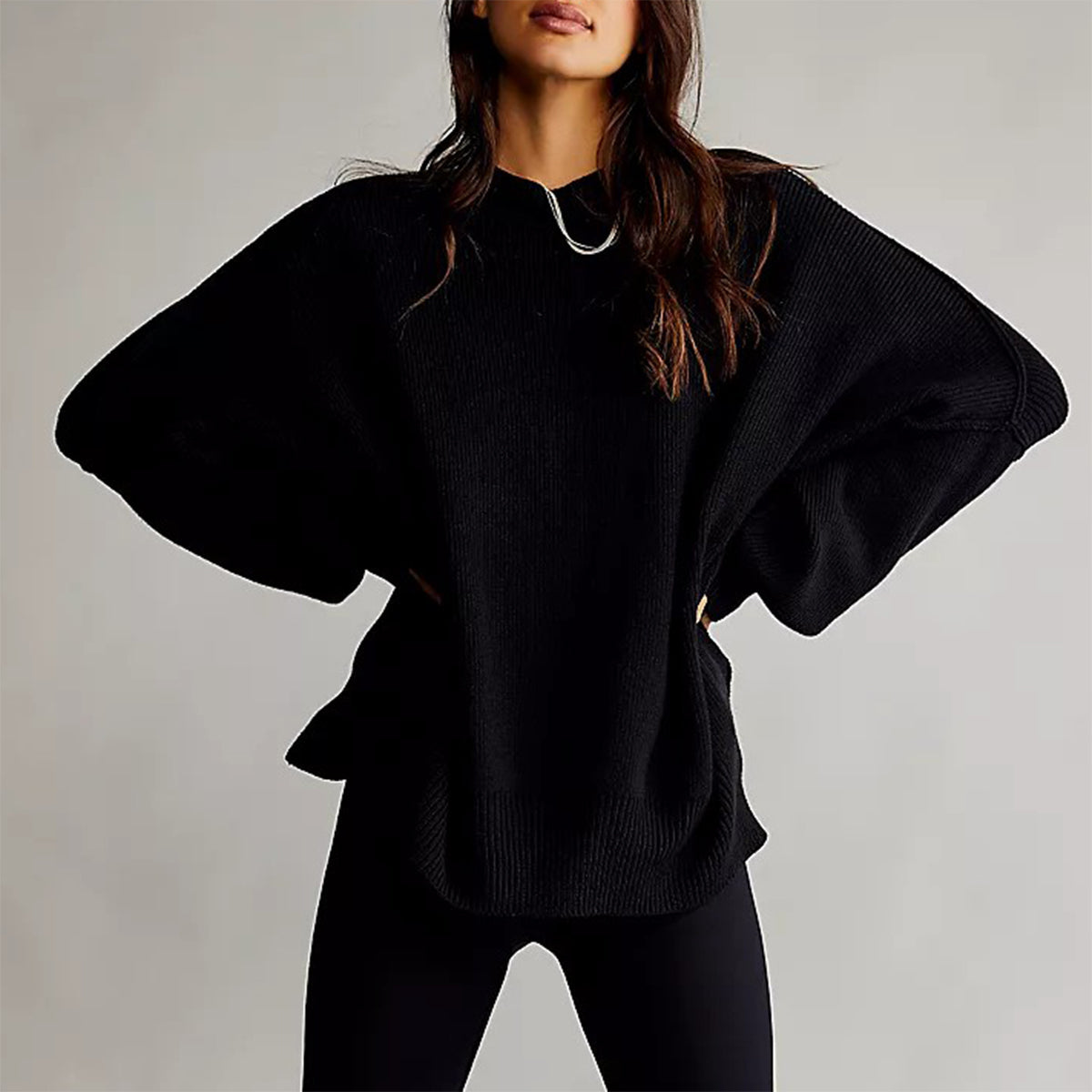 Oversized Bell Sleeve Pullover Sweater