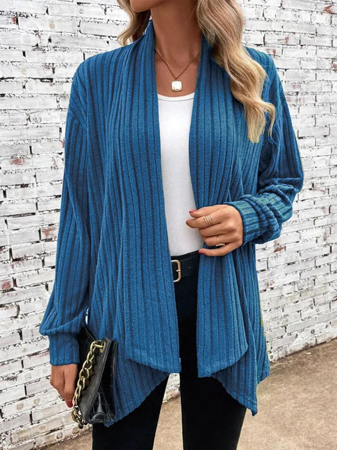 Women’s open-front ribbed cardigan