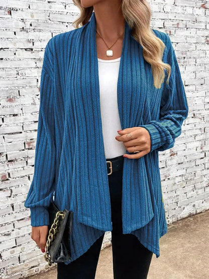 Women’s open-front ribbed cardigan