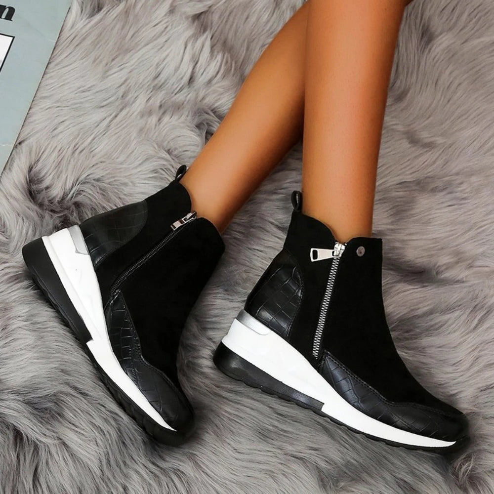 Women's winter wedge snow boots thick-soled cotton