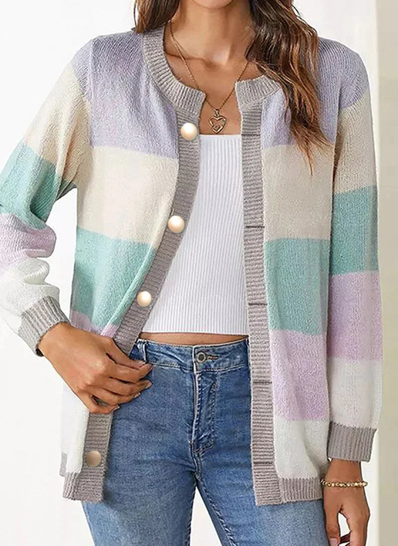 Women’s casual striped lightweight cardigan