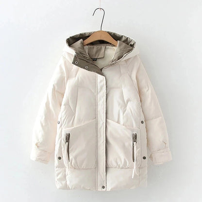 Women's oversized winter cotton down jacket
