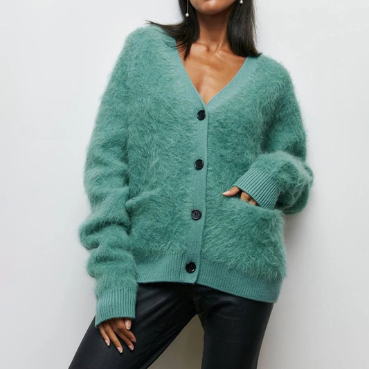 Thick Fur Long Hair Cardigan Jacket