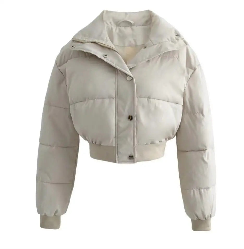Women's casual warm winter short comfortable padded bomber jacket