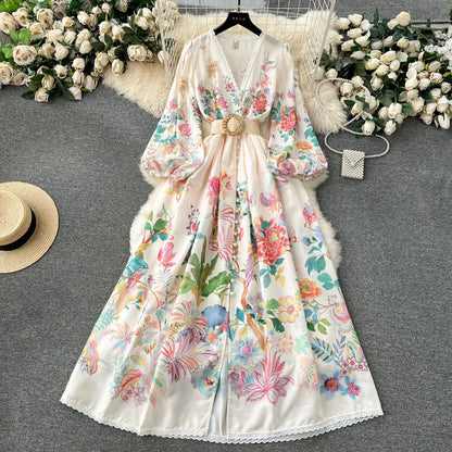 Vintage Elegant Dress for Women - Formal Polyester Gown