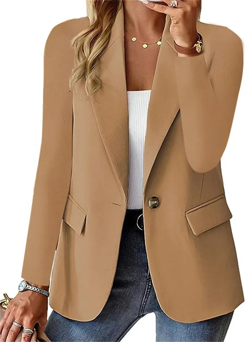 Elegant women's slim long sleeve blazer