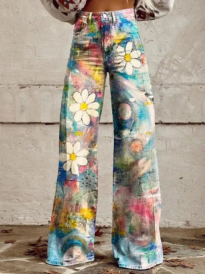 Women's dreamy daisy wide-leg pants