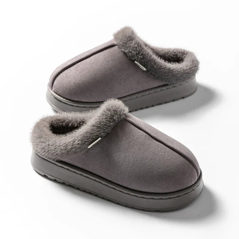 Olivia Comfort Fit Mule Slippers | Slip-On Fur Trim Mule Slippers