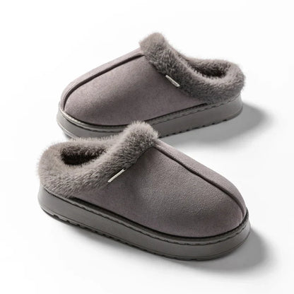 Olivia Comfort Fit Mule Slippers | Slip-On Fur Trim Mule Slippers