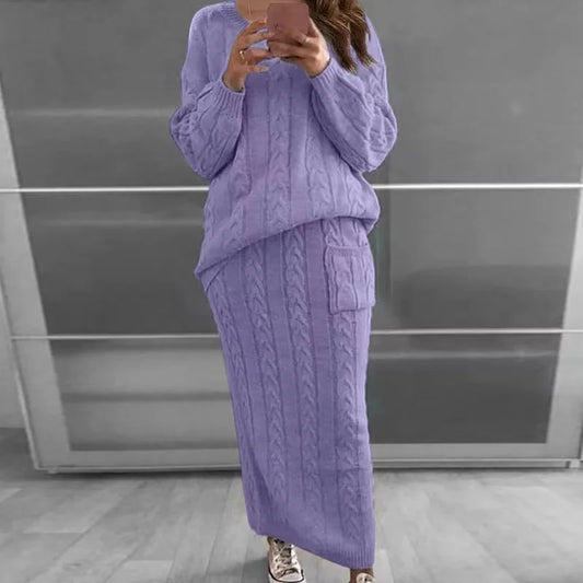 Winter Knit Sweater and Skirt Set